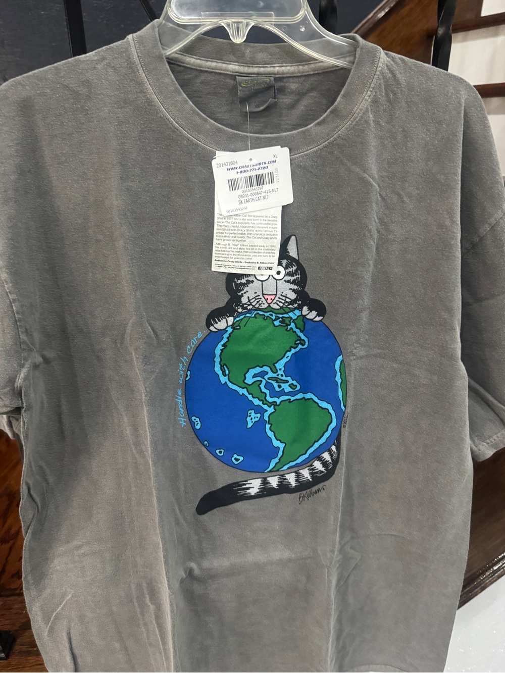 New NWT B. Kliban Crazy Shirts Hawaii Cat Earth Collectible T-Shirt XL - Picture 6 of 10